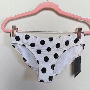 Norma Kamali Black and White Polka Dot Scoop Swimsuit Bottoms Size XS New